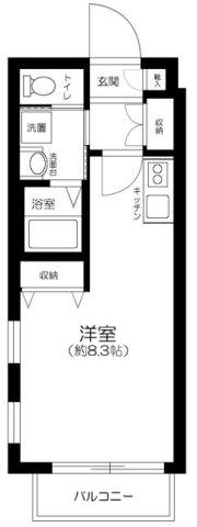 プレジール南与野(ワンルーム/1階)の間取り写真