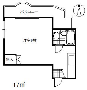 テラス・ローズマリー(ワンルーム/3階)の間取り写真