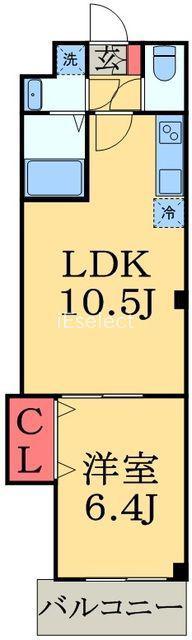 リトルズ幕張町(1LDK/3階)の間取り写真