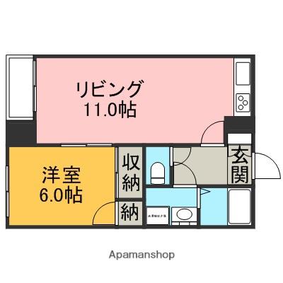 リブシーマ野町(1LDK/2階)の間取り写真