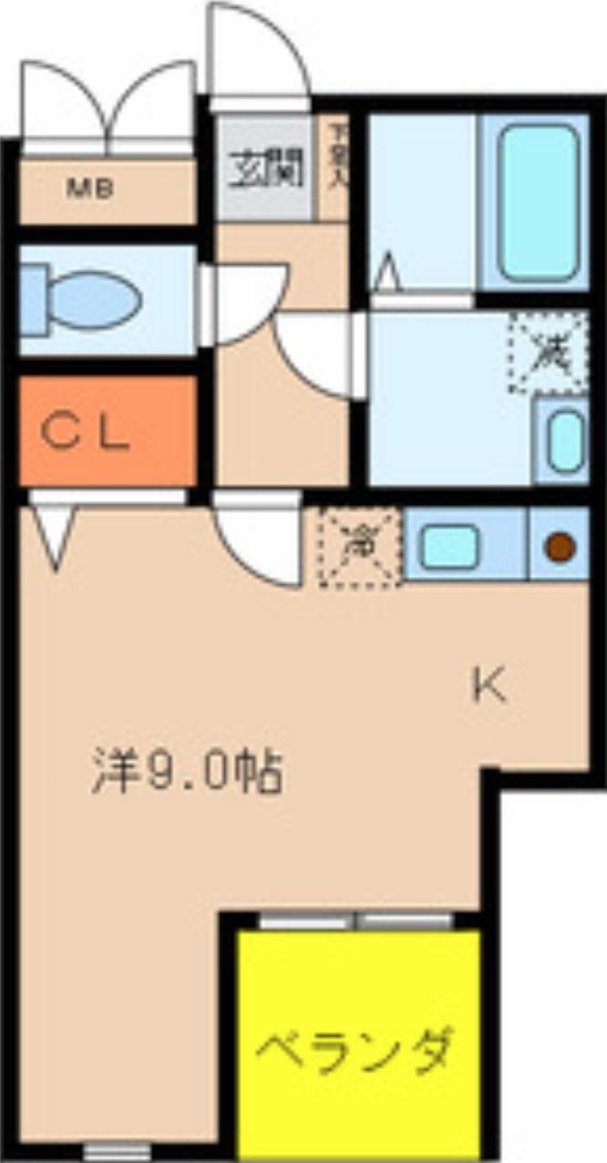 ペリエ市川II(ワンルーム/1階)の間取り写真