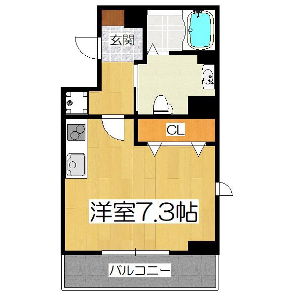 ルミエール亰都(ワンルーム/3階)の間取り写真