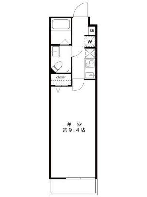 CIEL BLEU 谷塚(1K/1階)の間取り写真