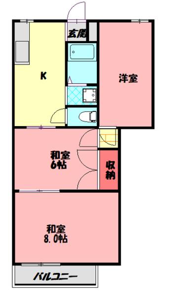 PLAYZ COURT(2DK/4階)の間取り写真