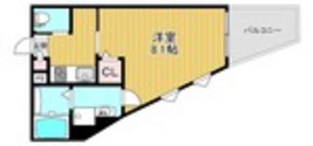 MIST湊(1K/3階)の間取り写真