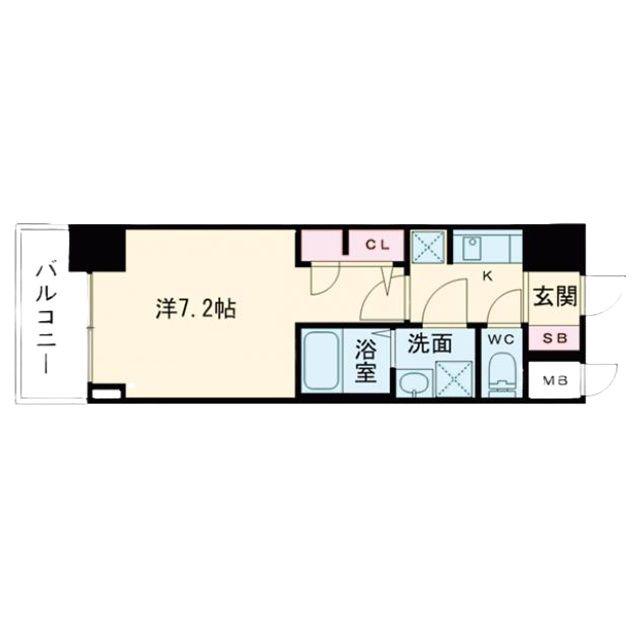 S-RESIDENCE阿波座BOUNCY(1K/14階)の間取り写真