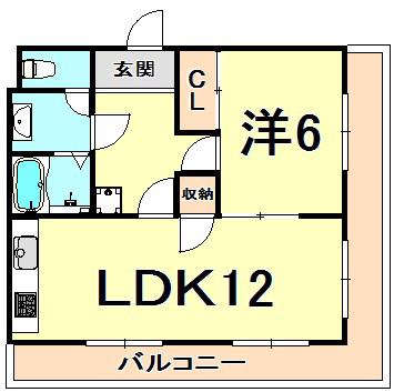 メゾンエトワール(1LDK/3階)の間取り写真