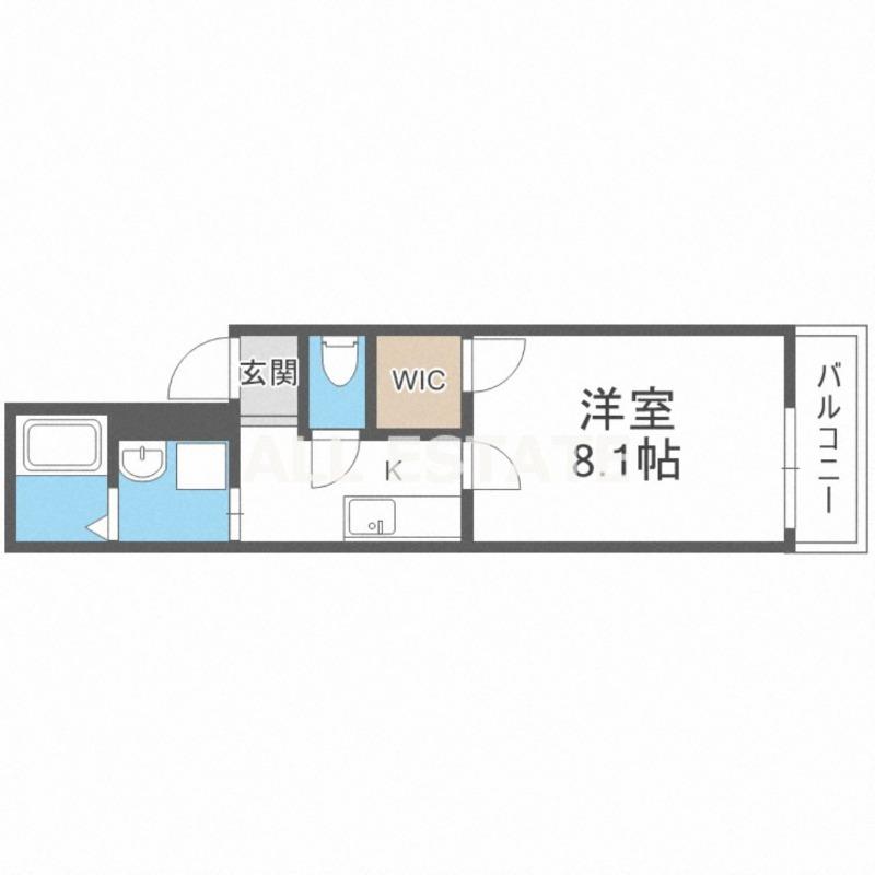 フジパレス城東諏訪ノースII番館(1K/3階)の間取り写真