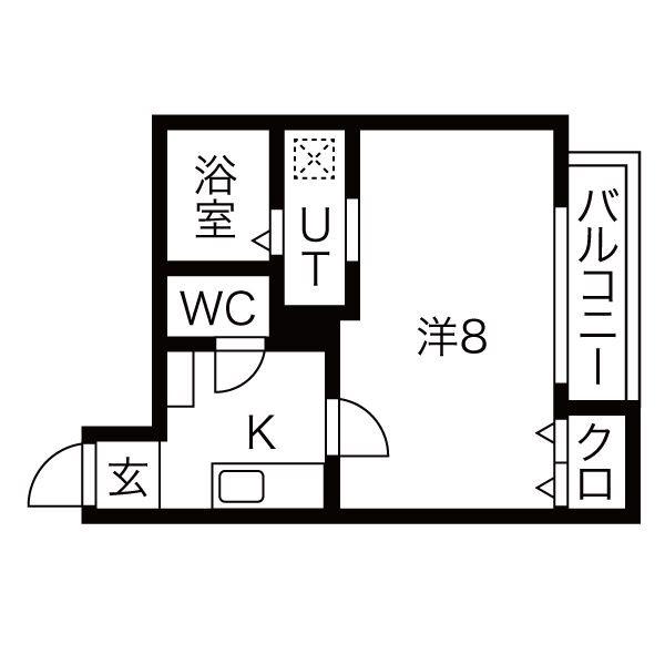リブレア白金 A棟(1K/2階)の間取り写真