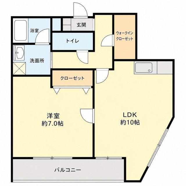ミテジマビル(1LDK/3階)の間取り写真