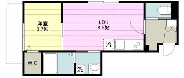 LEAF HILLS KAMIFUKUOKA(1LDK/3階)の間取り写真