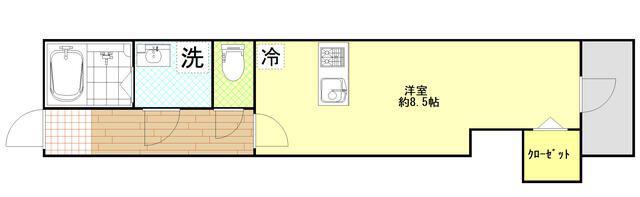 SGクレスト千間台西I(ワンルーム/2階)の間取り写真