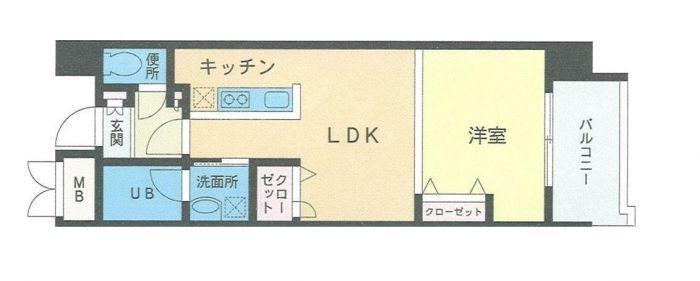 DUO県庁前(1LDK/2階)の間取り写真