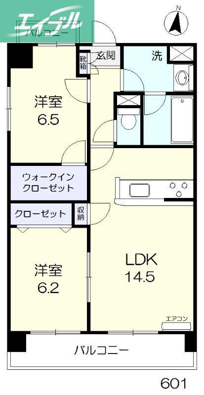 WIN北方(2LDK/1階)の間取り写真
