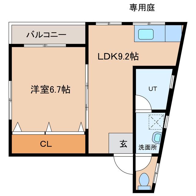コーポウエムラ(1LDK/3階)の間取り写真