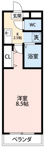 A・CITY宇頭(1K/4階)の間取り写真