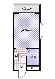 池田マンション(ワンルーム/4階)の間取り写真