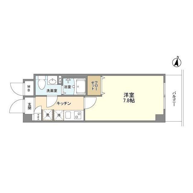 アルファコート西川口22(1K/2階)の間取り写真