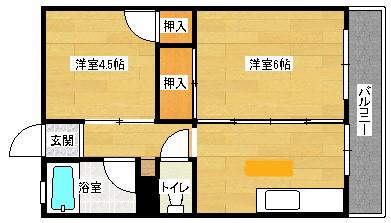 新原第2マンション(2DK/2階)の間取り写真