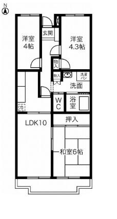 クレール壱番館(3LDK/5階)の間取り写真