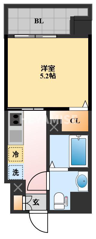 MODERN PALAZZO諫早駅前(1K/11階)の間取り写真