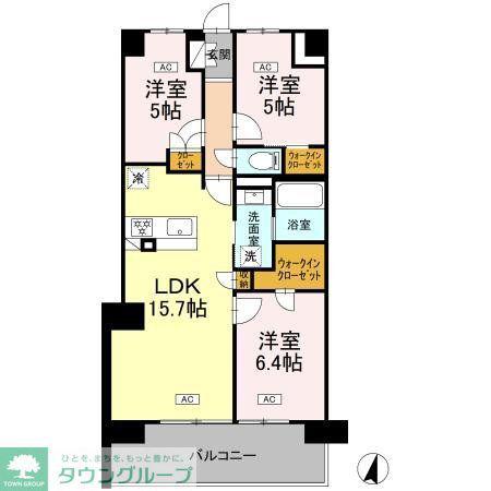 ロイヤルパークス仙台青葉通(3LDK/4階)の間取り写真