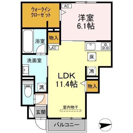 長泉87051 長屋工事(1LDK/1階)の間取り写真