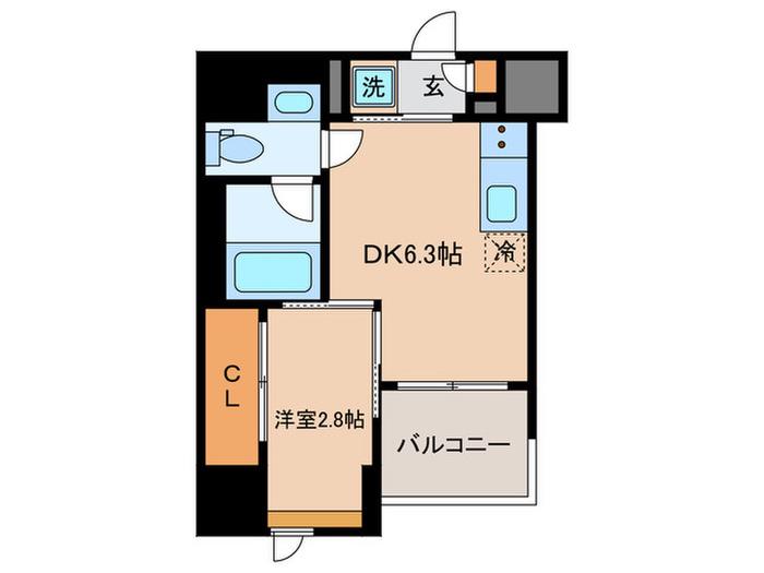 アーバネックス文京本郷(1DK/2階)の間取り写真