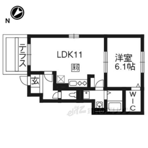 ラ・プリマベーラ A棟(1LDK/1階)の間取り写真