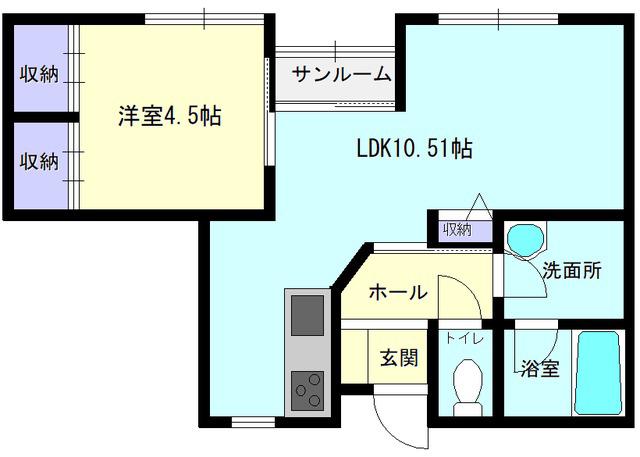 EPISODE IV(1LDK/2階)の間取り写真