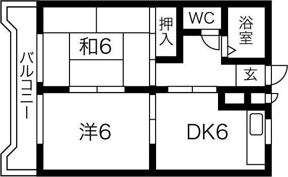 栄サーンハイツ(2DK/3階)の間取り写真