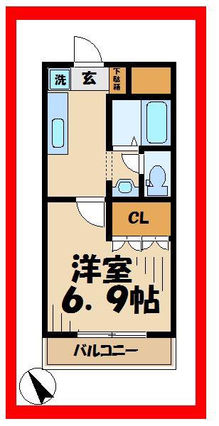 エンジョイライフ(1K/3階)の間取り写真