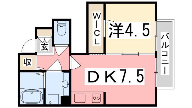 ジュネスSハイムII(1DK/1階)の間取り写真