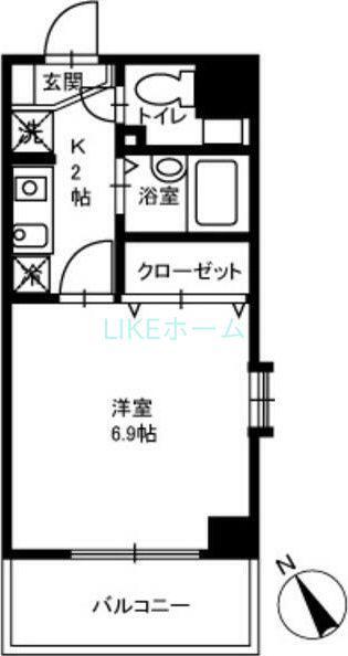 ミリアビタNO.13(1K/7階)の間取り写真