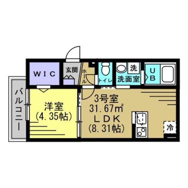 フェリーチェ馬橋(1LDK/2階)の間取り写真