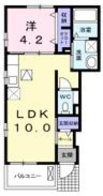 エアリーコート(1LDK/1階)の間取り写真