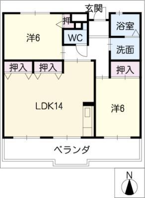 クリア羽幸(2LDK/1階)の間取り写真