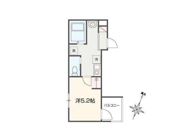MELLAS大宮(1K/2階)の間取り写真