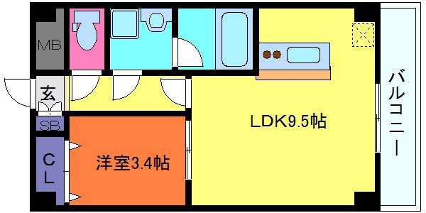 メゾン・ド・リベルテ(1LDK/3階)の間取り写真