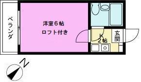 ジュネパレス越谷第14(1K/1階)の間取り写真