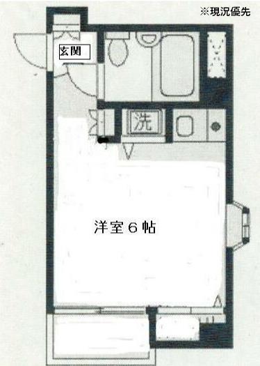 いしぐろビル(ワンルーム/1階)の間取り写真