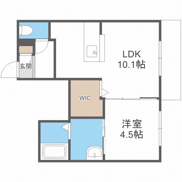 ブランシャール新さっぽろ(1LDK/3階)の間取り写真