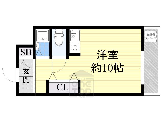 スカイハイツピオラ(ワンルーム/3階)の間取り写真