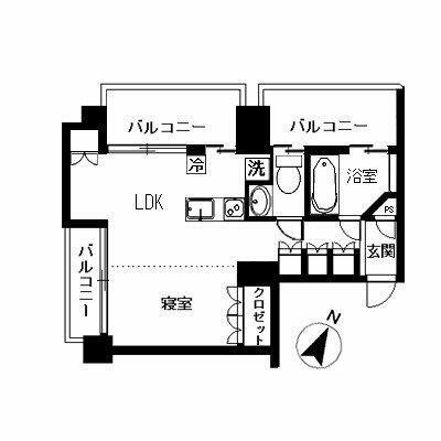 フロリス オーランティウム3(1LDK/7階)の間取り写真