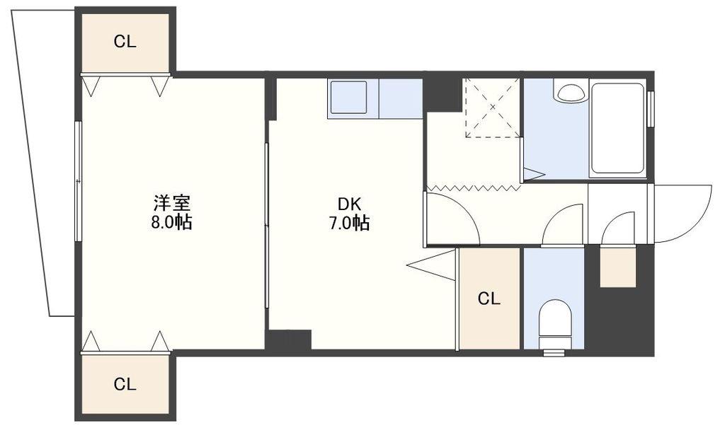 マシェール唐人坂(1DK/3階)の間取り写真