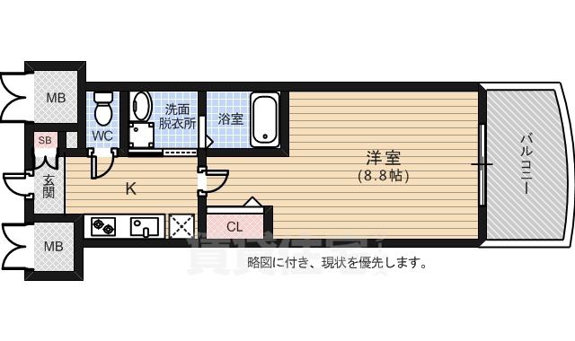 GRACECOURT上八丁堀(1K/11階)の間取り写真