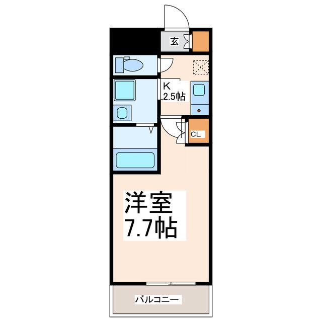 メイン23(1K/1階)の間取り写真