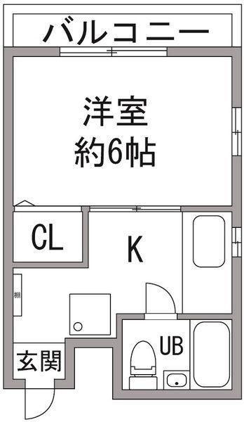 ニチカ中井(1K/3階)の間取り写真