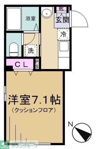 シャレエ千川(1K/1階)の間取り写真