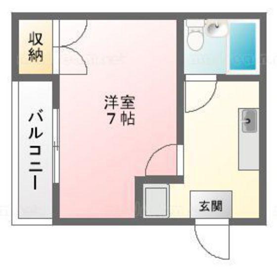 ルーエ旭川 B棟(1K/3階)の間取り写真